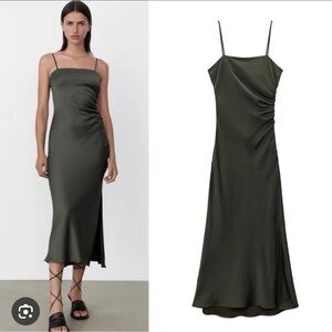 Zara Sophisticated Green Midi Dress